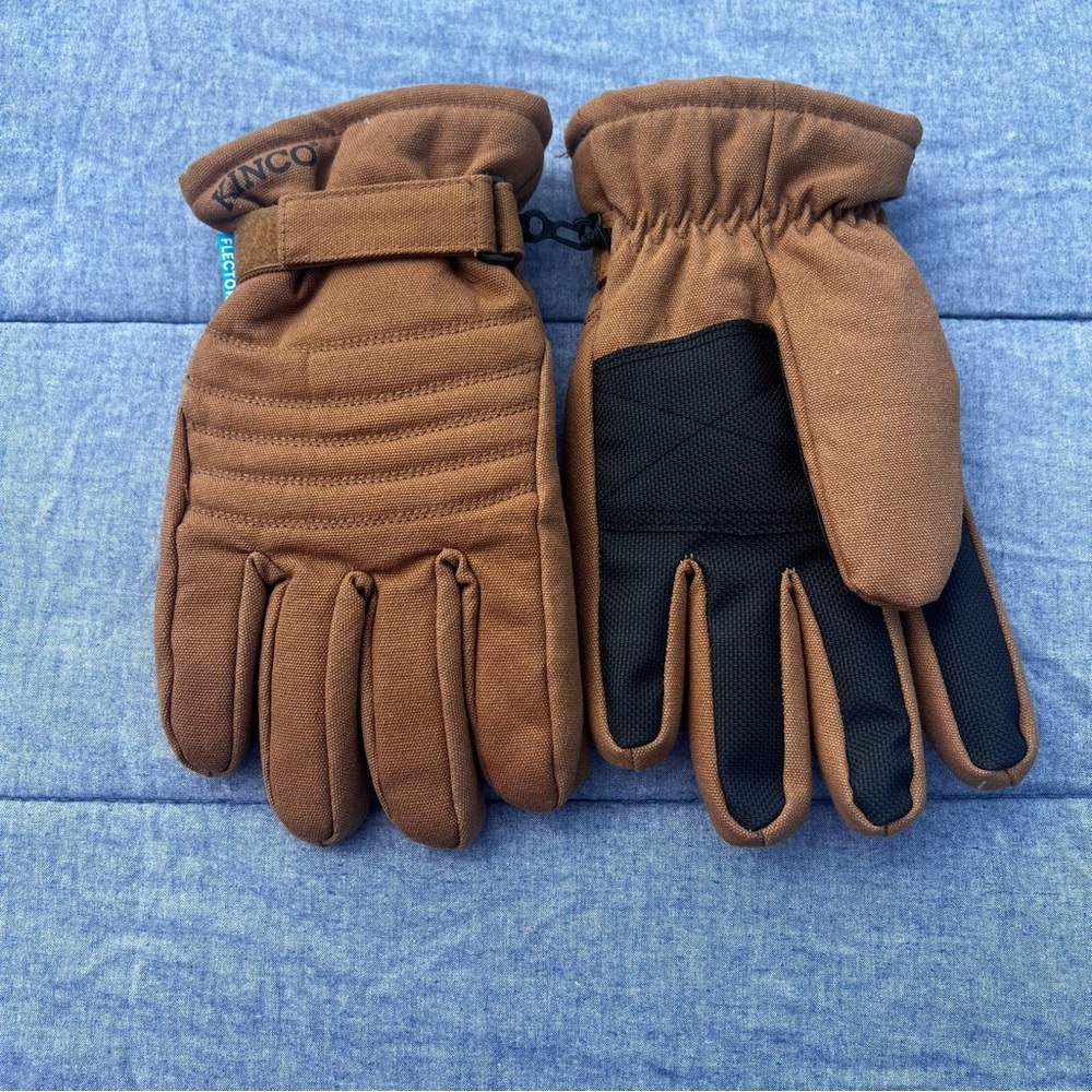 KINCO HYDROFLECTOR™ LINED WATERPROOF BROWN DUCK SKI GLOVE W/ PULL-STRAP
Size XL